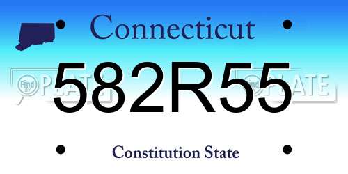 582R55 Connecticut License Plate