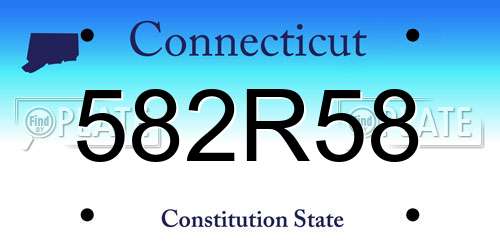 582R58 Connecticut License Plate