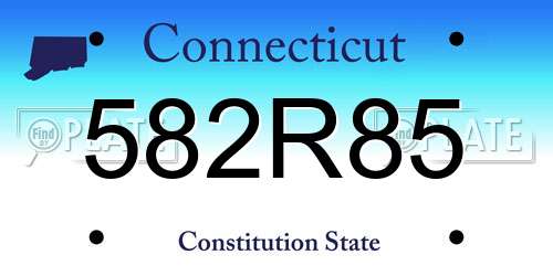 582R85 Connecticut License Plate