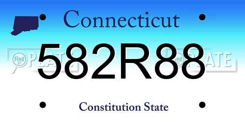 582R88 Connecticut License Plate