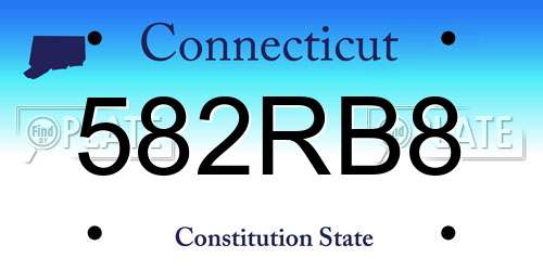 582RB8 Connecticut License Plate
