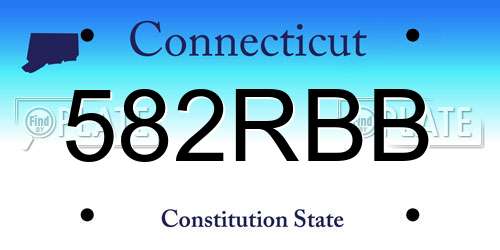582RBB Connecticut License Plate