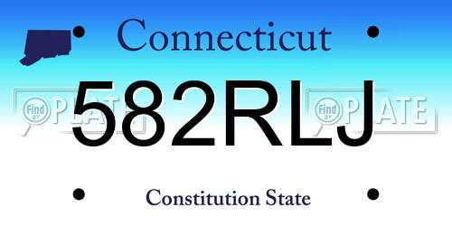582RLJ Connecticut License Plate