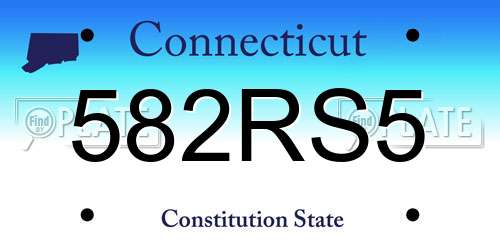 582RS5 Connecticut License Plate