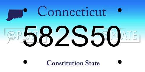 582S50 Connecticut License Plate