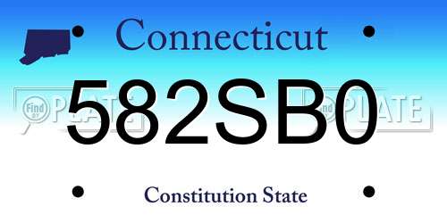 582SB0 Connecticut License Plate