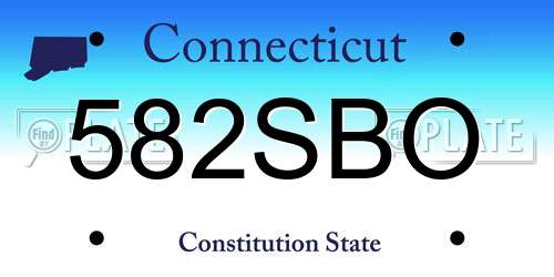 582SBO Connecticut License Plate