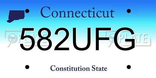 582UFG Connecticut License Plate