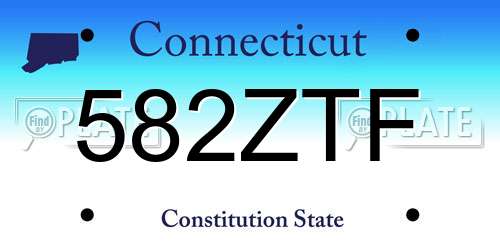 582ZTF Connecticut License Plate