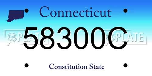 58300C Connecticut License Plate
