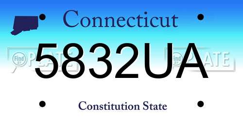 5832UA Connecticut License Plate
