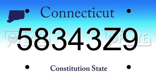 58343Z9 Connecticut License Plate