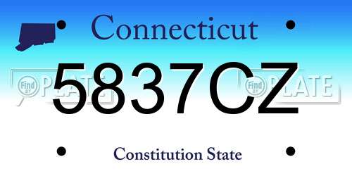 5837CZ Connecticut License Plate