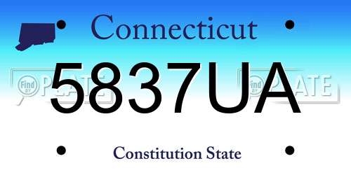5837UA Connecticut License Plate