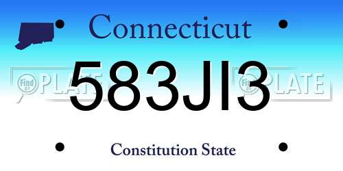 583JI3 Connecticut License Plate