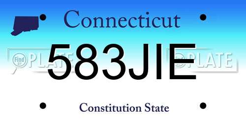583JIE Connecticut License Plate