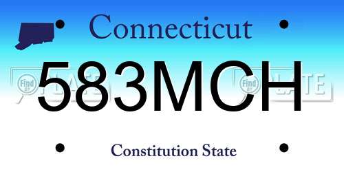 583MCH Connecticut License Plate