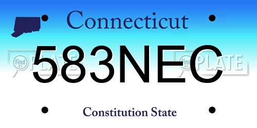 583NEC Connecticut License Plate