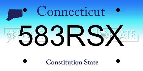 583RSX Connecticut License Plate