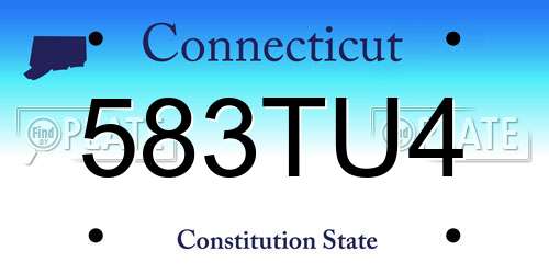583TU4 Connecticut License Plate