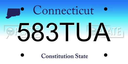 583TUA Connecticut License Plate