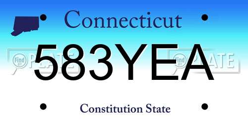583YEA Connecticut License Plate