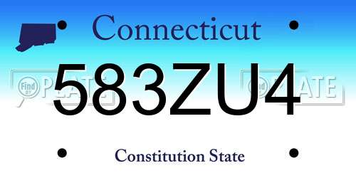 583ZU4 Connecticut License Plate