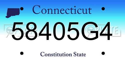 58405G4 Connecticut License Plate