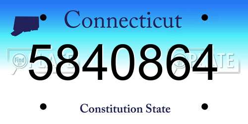 5840864 Connecticut License Plate