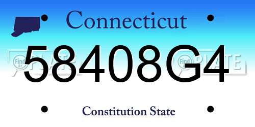 58408G4 Connecticut License Plate