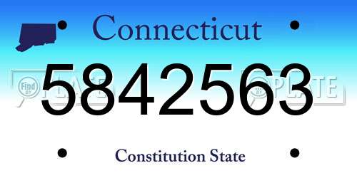 5842563 Connecticut License Plate