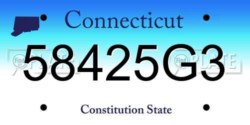 58425G3 Connecticut License Plate