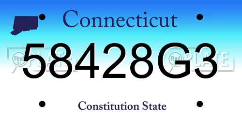 58428G3 Connecticut License Plate