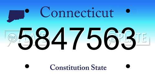 5847563 Connecticut License Plate