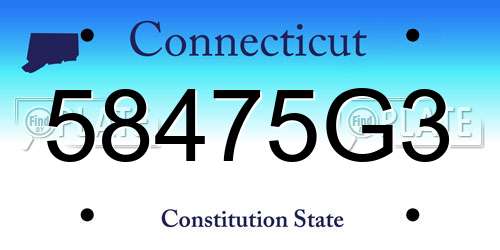 58475G3 Connecticut License Plate