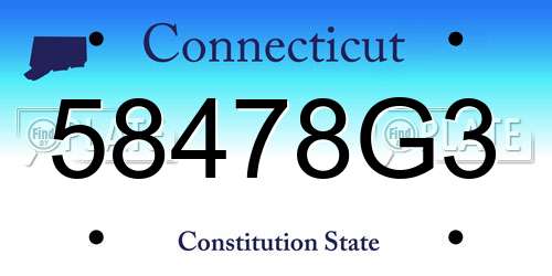 58478G3 Connecticut License Plate