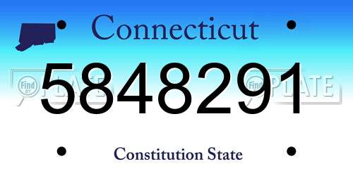 5848291 Connecticut License Plate