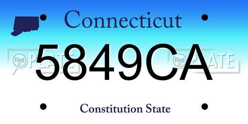 5849CA Connecticut License Plate