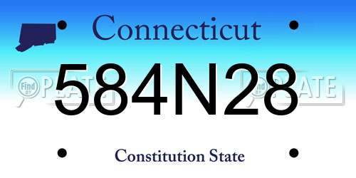 584N28 Connecticut License Plate