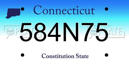 584N75 Connecticut License Plate