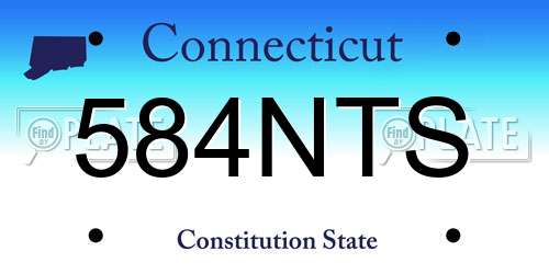 584NTS Connecticut License Plate