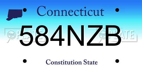 584NZB Connecticut License Plate
