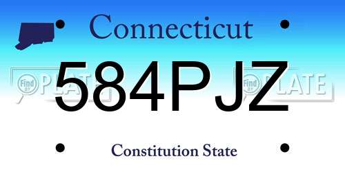 584PJZ Connecticut License Plate