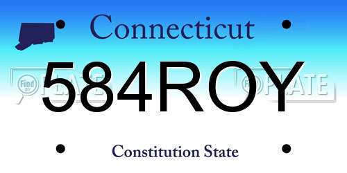 584ROY Connecticut License Plate