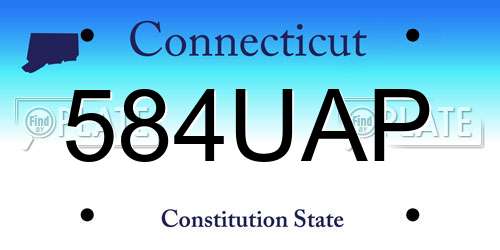 584UAP Connecticut License Plate