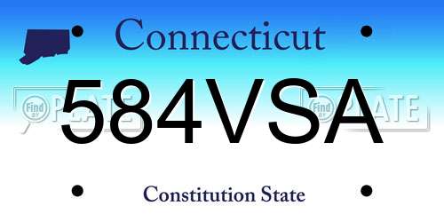 584VSA Connecticut License Plate