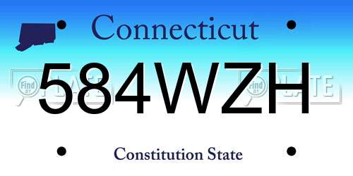 584WZH Connecticut License Plate