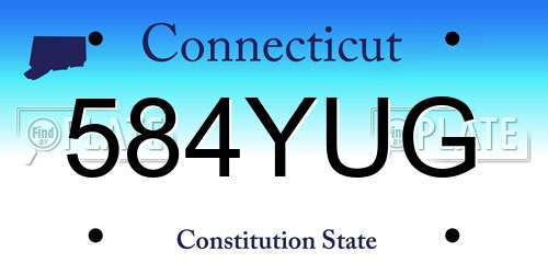 584YUG Connecticut License Plate