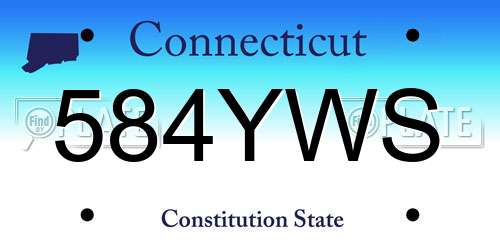 584YWS Connecticut License Plate