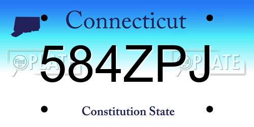 584ZPJ Connecticut License Plate